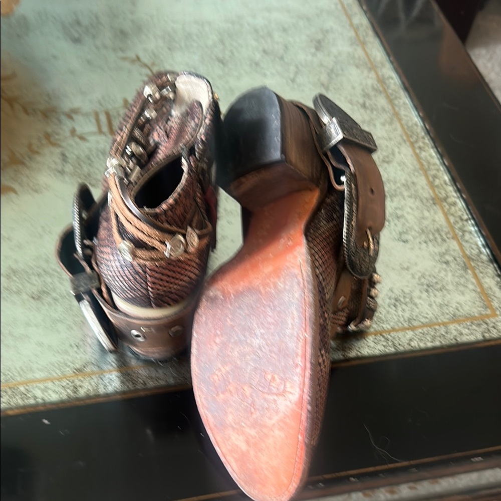 Freebird Brown and Silver Ankle Booties - Picture 4 of 5
